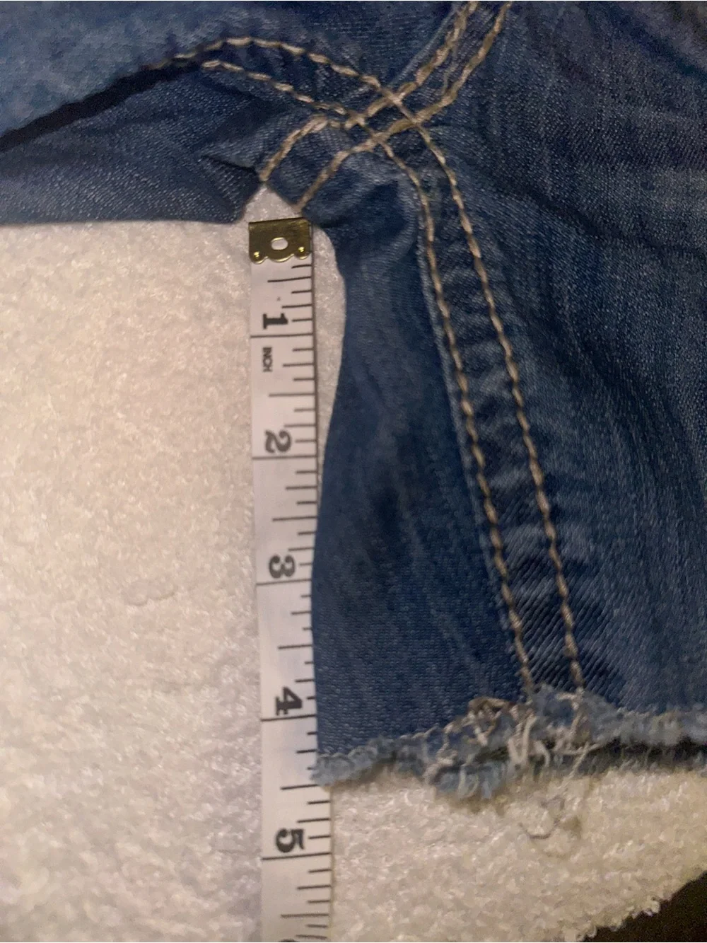 1st Kiss Washed Blue Distressed Denim Shorts
